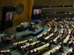 Enrique Peña Nieto participó ayer en el Debate General de la Sesión Especial de la ONU sobre el Problema Mundial de las Drogas. NTX / Presidencia