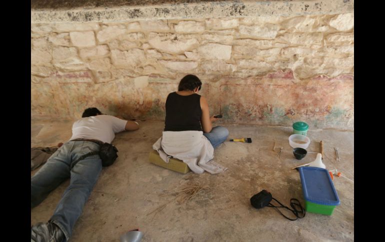 El clima húmedo ha sido capaz de generar procesos de 'cristalización' en los murales. NTX / H. Borges