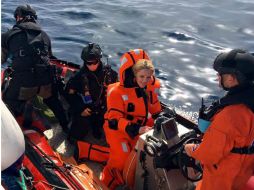 Su 'hazaña' fue realizada con un traje que la cubría de la cabeza a los pies. FACEBOOK / Sylvi Listhaug