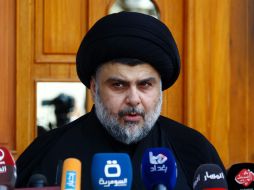 La agitación comenzó luego de que el clérigo chiita Moqtada al-Sadr hablara en una conferencia de prensa en la ciudad santa Najaf. AFP / H. Hamdani
