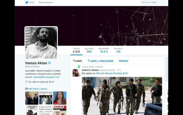 Hamza Aktan es el redactor jefe de la emisora privada IMC TV. TWITTER / @hamzaatkan