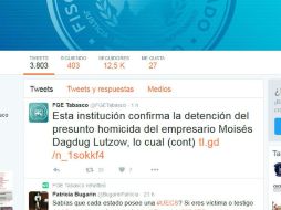 La Fiscalía General del Estado de Tabasco anunció la detención de Rolando N, a través de sus redes sociales. TWITTER / FGE Tabasco