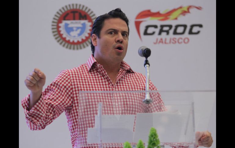 Sandoval reconoció el trabajo de los sindicatos para conseguir condiciones más justas para la clase trabajadora. EL INFORMADOR / F. Atilano