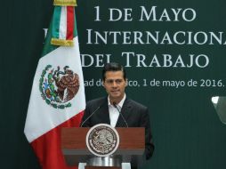 Peña Nieto conmemoró el Día del Trabajo en la Residencia Oficial de Los Pinos. NTX / C. Pereda