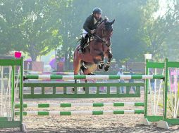 Prueba estelar. Diego Romo, a lomos de “Vince”, durante la prueba libre a 1.40 metros. EL INFORMADOR / M. Vargas