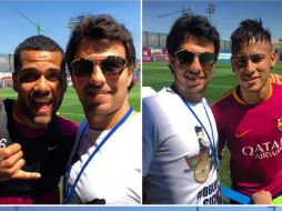 Pérez se tomó algunas selfies con Dani Alves y Neymar. INSTAGRAM / schecoperez