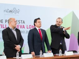 A la toma de protesta de Villanueva, asistieron Aristóteles y Alfaro. EL INFORMADOR / P. Franco