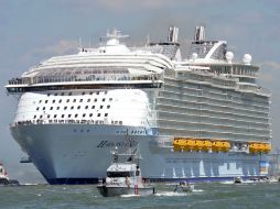 El 'Harmony of the seas' tiene 362 metros de eslora, 66 de manga y 72 de altura desde la línea de flotación. AFP / J. Monier