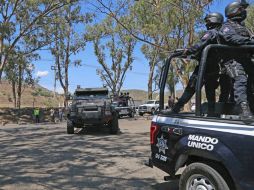 La seguridad de Tangamandapio ha quedado bajo la responsabilidad de agentes de la Policía Estatal y del Ejército. SUN / A. Solís