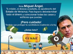 El juego muestra como se dio el enriquecimiento de Yunes Linares. ESPECIAL /