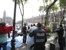 El jefe de la policía asegura que no se permitirá la llegada de los maestros ni algún asentamiento en el lugar. EFE / M. Guzmán