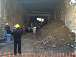 Funcionarios dicen que el retraso en las obras de Churubusco serán mínimas tras el deslave. TWITTER / @MetroCDMX