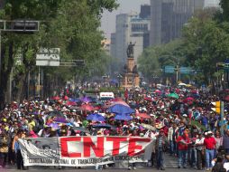 Los maestros llevan a cabo este miércoles la primera mega marcha después de su segundo desalojo en la Ciudad de México. NTX / ARCHIVO