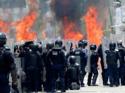 Los integrantes de la CNTE demandan una mesa de diálogo en la lucha contra la reforma educativa; afirman que el gobierno la rechaza. SUN / F. Martinez