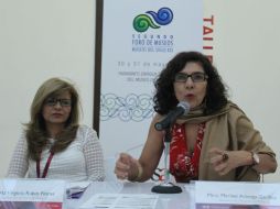 Carla Rubio y Maribel Arteaga, directora del Musa, durante el anuncio del programa. EL INFORMADOR / F. Atilano