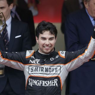 Sergio Pérez se sube al podio de Mónaco