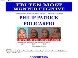 El sospechoso, de origen filipino, fue detenido este domingo en la garita de San Ysidro, en San Diego. ESPECIAL / www.fbi.gov