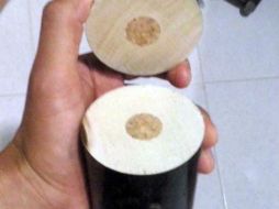 El bat de Herrera se rompió y se descubrió que tenía corcho en el centro. TWITTER / @LigaMexBeis