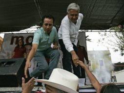 Veracruz. Cuitláhuac García y el líder nacional de Morena, Andrés Manuel López Obrador. SUN / A. Acosta