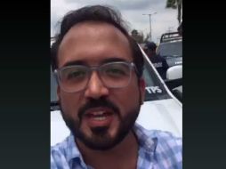 El mismo legislador denunció su retención a través de Periscope y aseguró que no tiene nada qué esconder. ESPECIAL /