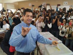 Con el 23% de las actas capturadas, el albiazul efectivamente iba a la cabeza con 49.86%. NTX /