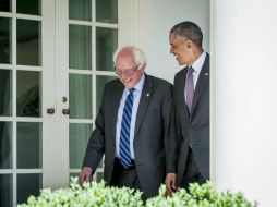 Tras terminar su encuentro con Obama, Sanders afirma que está impaciente por reunirse con ella y ver cómo pueden trabajar juntos. EFE / P. Marovich