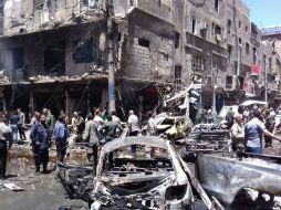 La explosión del vehículo, causó cuantiosos daños materiales a construcciones cercanas. AP / SANA