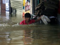 En la provincia de Hunan, una presa con más de 70 mil metros cúbicos de agua, registraba pérdidas en la noche del miércoles. EFE / ARCHIVO