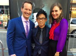 En la imagen, los protagonistas Patrick Wilson y Vera Farmiga, acompañados del director del filme de terror. TWITTER / @TheConjuring