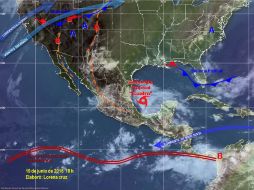 Causará intervalos de chubascos con tormentas puntuales fuertes en Jalisco. ESPECIAL / smn.conagua.gob.mx