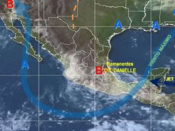 Durante la mañana del martes, los vientos habían bajado su intensidad y se ubicaba al norte de la Ciudad de México. ESPECIAL / smn.cna.gob.mx/