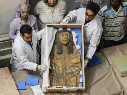 Las dos tapas serán restauradas y exhibidas en el museo de El Cairo. EFE / M. Hossam