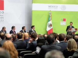 El presidente Enrique Peña Nieto en la presentación de la Política Nacional de Inclusión Financiera. NTX / Presidencia