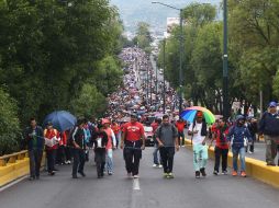 Integrantes de la CNTE protestan Morelia por la detención de sus líderes y para reiterar su rechazo a la Reforma Educativa. NTX / G. Salas