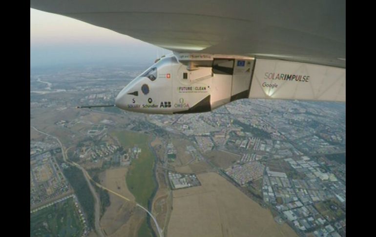 El Impulse II durante su aproximación a España. EFE / SOLAR IMPULSE