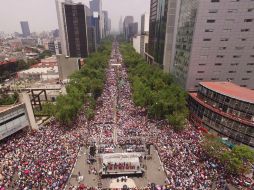 La SSP capitalina estima que 17 mil manifestantes avanzan sobre Paseo de la Reforma. TWITTER / @lopezobrador_