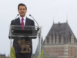 Peña Nieto asegura que se cuida que México siga en una condición de gran estabilidad económica. AP / C. Allad