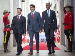 Los presidentes Peña Nieto y Obama sostendrán una reunión bilateral privada de 30 minutos y luego, ya con la incorporación de Trudeau. AP / P. Martínez