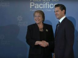 La presidenta de Chile, Michelle Bachelet recibe al Presidente mexicano, Enrique Peña Nieto. YOUTUBE / Gobierno de la República