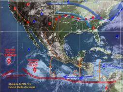 Prevalecerán los chubascos muy fuertes con tormentas intensas en Jalisco. Nayarit y Michoacán. ESPECIAL / smn.conagua.gob.mx