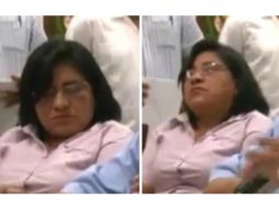 Se aprecia que la legisladora es vencida por el sueño y poco después cae en una siesta. Minutos después, sale del lugar. ESPECIAL / Twitter