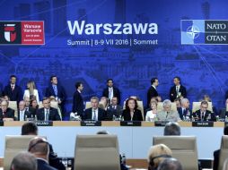 Sesión plenaria de la  OTAN con la presencia de jefes de estado y de gobierno de los 28 países que conforman la alianza. EFE / J.Turczyk