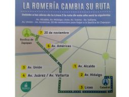 La Virgen de Zapopan partirá de la Catedral por la Avenida Alcalde para tomar Hidalgo, Liceo, Juárez, Vallarta, Unión y Américas. EL INFORMADOR /