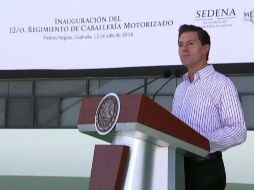 Peña Nieto asistió a la Inauguración del 12 Regimiento de Caballería Motorizado y Unidad Militar en Piedras Negras. TWITTER / @PresidenciaMX