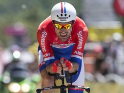 Tom Dumoulin conquistó la contrarreloj con un tiempo de  50:15 minutos. AP / P. Dejong
