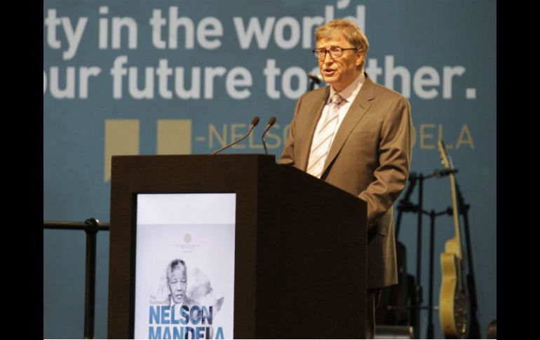 Gates, durante la conferencia anual de Nelson Mandela celebrada en la Universidad de Pretoria, en Sudáfrica. EFE / C. Tukiri