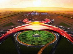 La terminal NAICM está concebida como una gran X, aludiendo al nombre de México. TWITTER / @NvoAeropuertoMX