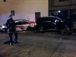 El choque ocurrió la madrugada de este sábado en Tlaquepaque. ESPECIAL /