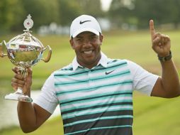 Jhonattan Vegas festeja su título en el RBC Canadian Open. AP / N. Denette/The Canadian Press