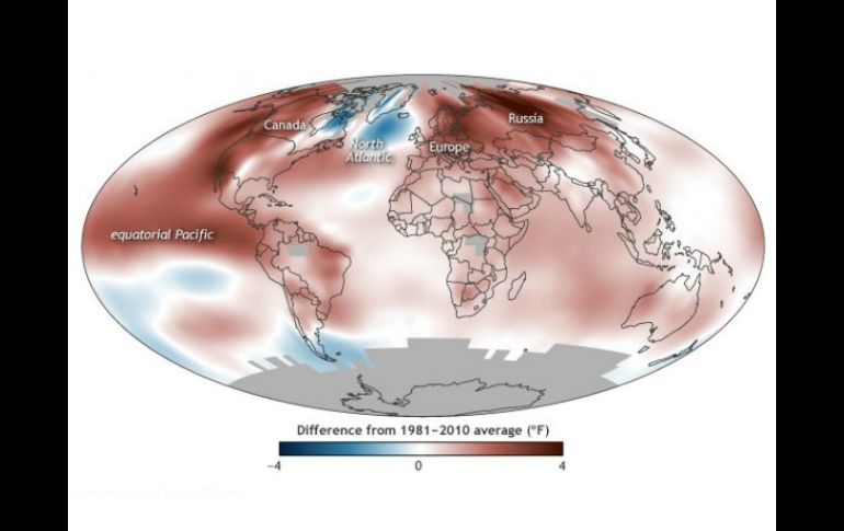 Poco después del final de 2015, el año fue proclamado como el más caliente del que se tenga registro. TWITTER / @NOAA